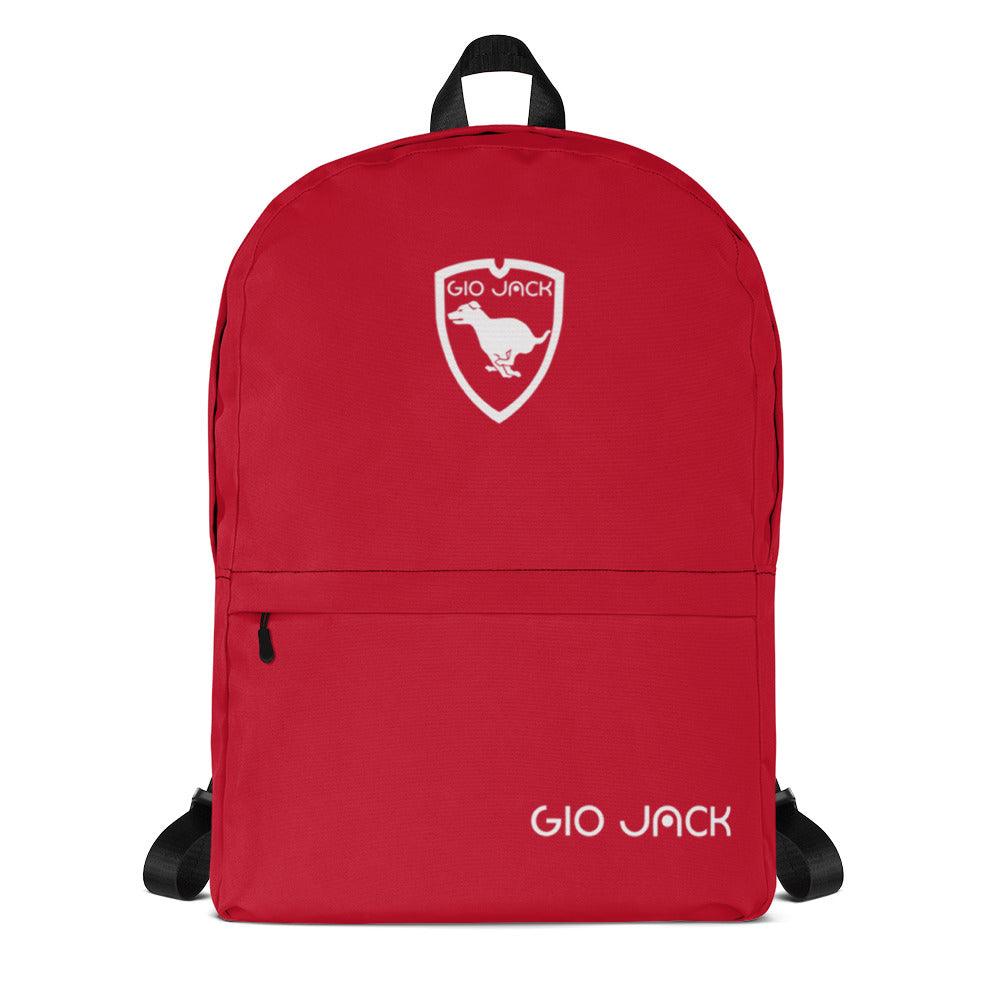 Backpack Zip Logo 1 Red W F GIO JACK