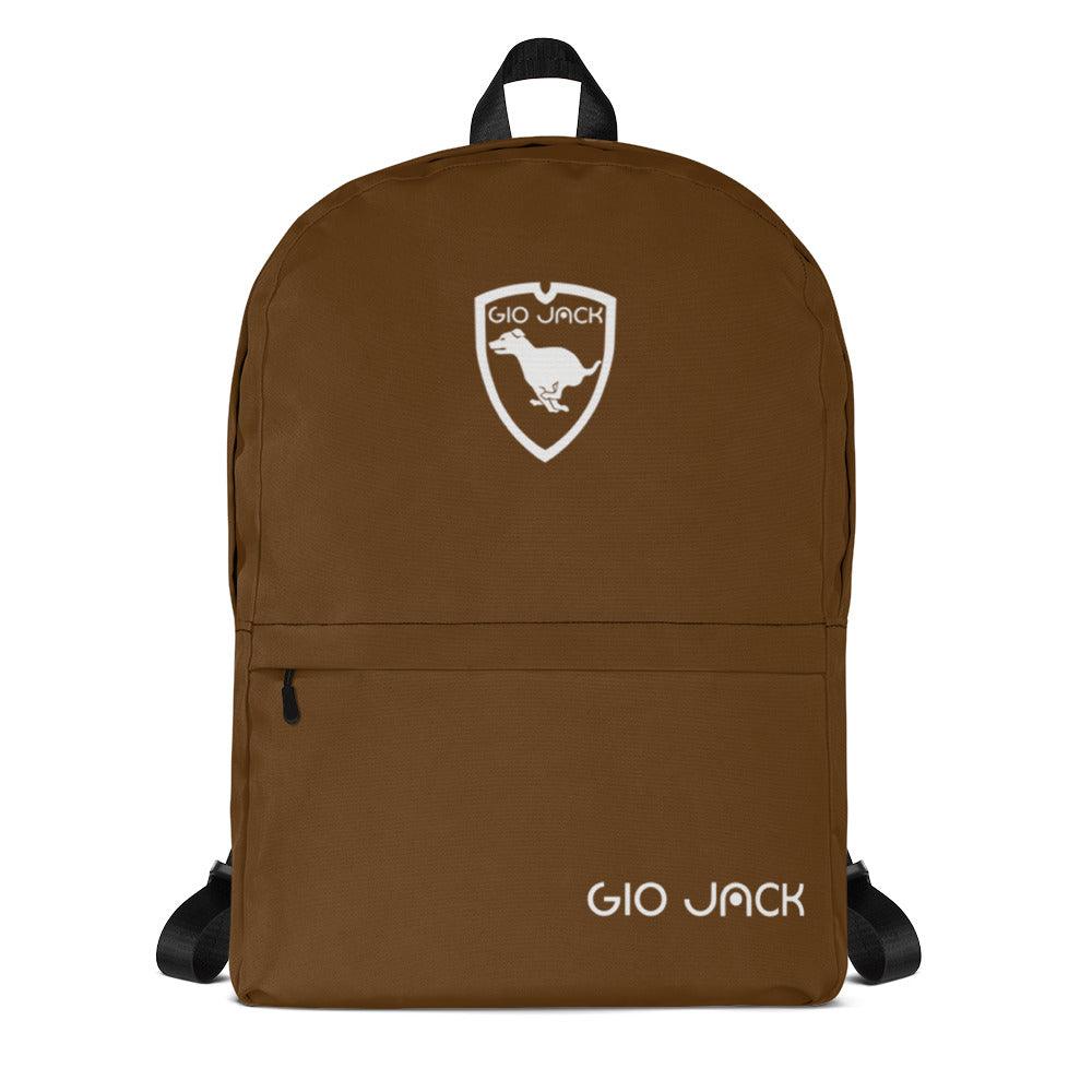 Backpack Zip Logo 1 Brown W F GIO JACK