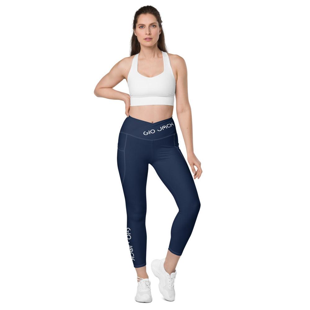 Crossover Leggins with pockets Logs 1 Navy W FR GIO JACK
