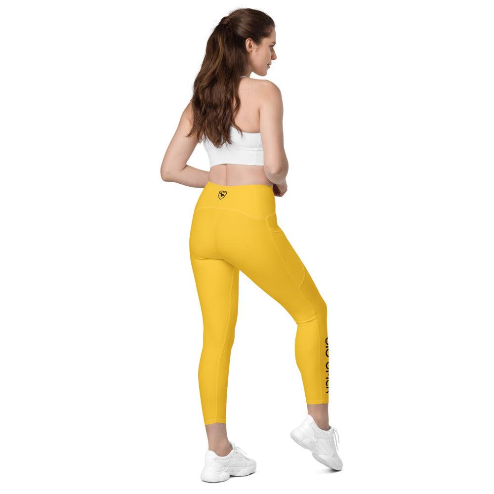 Crossover Leggins with pockets Logs 1 Yellow B FR GIO JACK