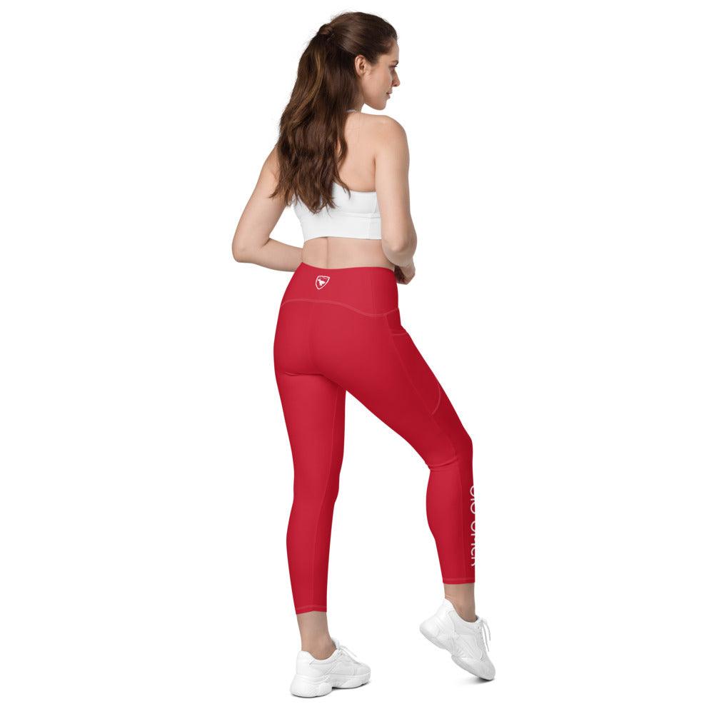 Crossover Leggins with pockets Logs 1 Red W FR GIO JACK