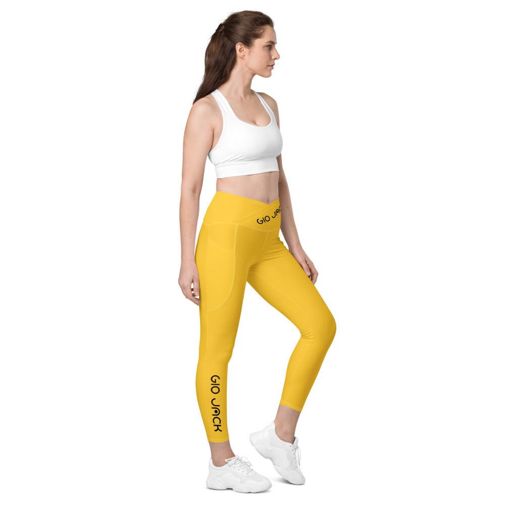 Crossover Leggins with pockets Logs 1 Yellow B FR GIO JACK