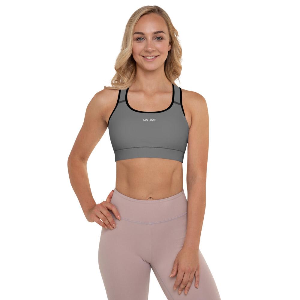 Padded Sports Bra Logs Grey W FR GIO JACK