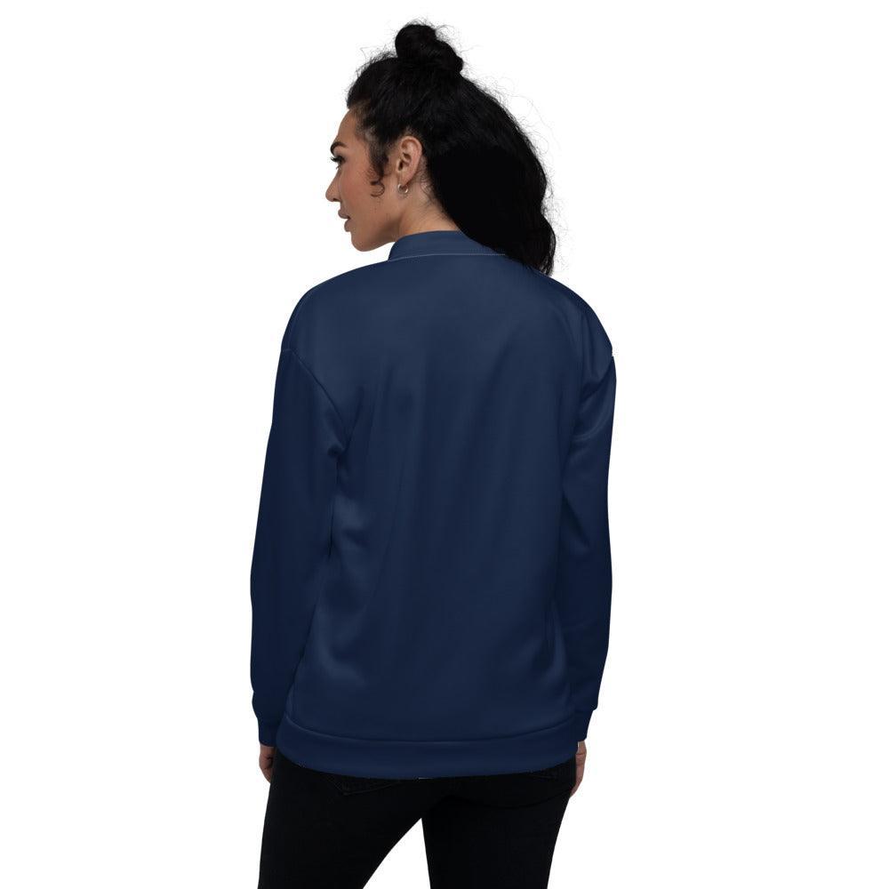Unisex Bomber Jacket Wom Logs Blue Navy W F GIO JACK