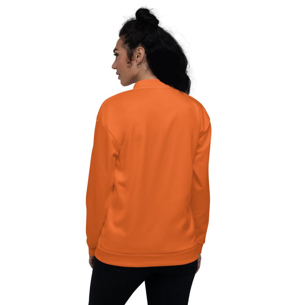 Unisex Bomber Jacket Wom Orange Logs B F GIO JACK