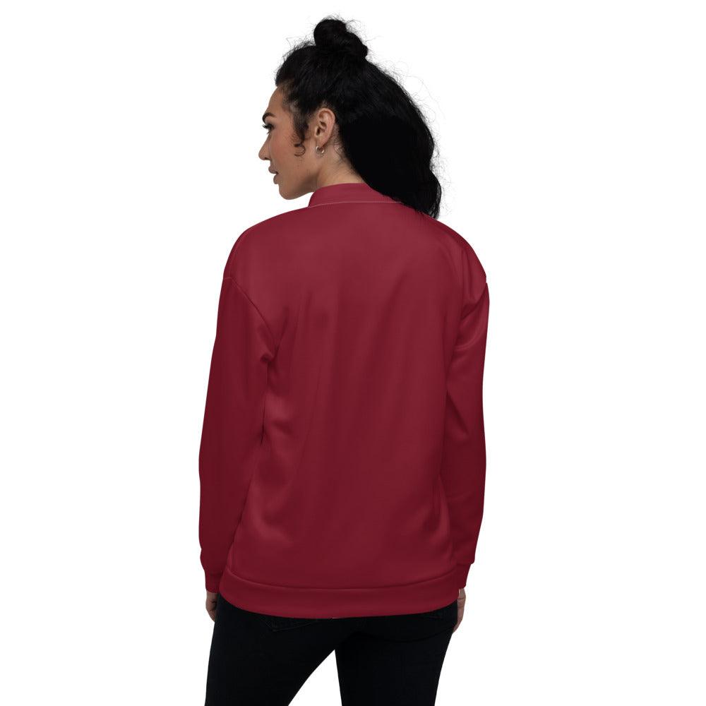 Unisex Bomber Jacket Wom Logs Bordeaux W F GIO JACK