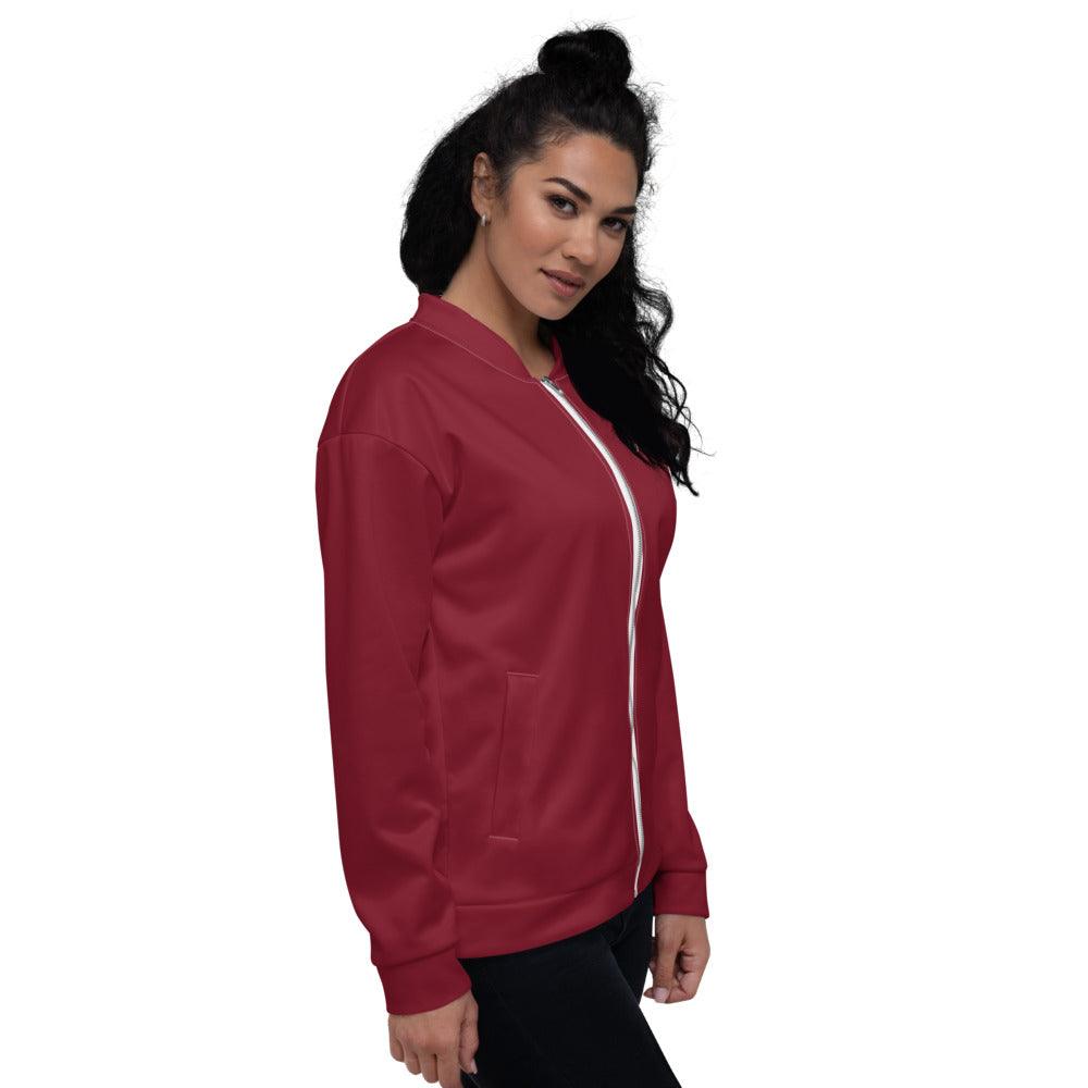 Unisex Bomber Jacket Wom Logs Bordeaux W F GIO JACK