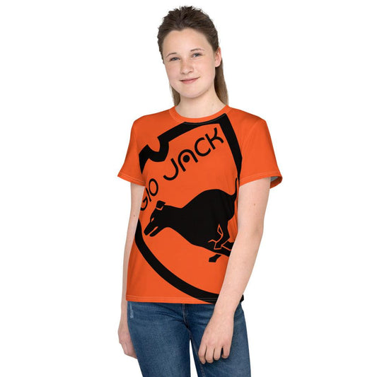 Youth crew neck t-shirt Logo 1 Out Orange B F GIO JACK