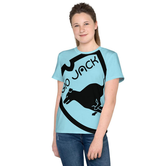 Youth crew neck t-shirt Logo 1 Blizzard Blue B F GIO JACK
