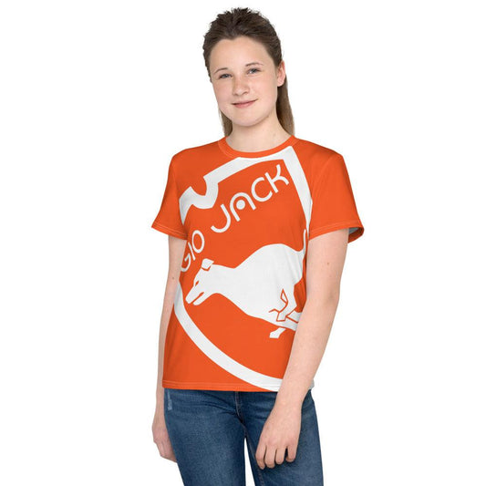 Youth crew neck t-shirt Logo 1 Out Orange W F GIO JACK
