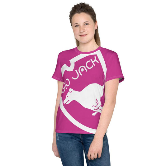 Youth crew neck t-shirt Logo 1 Deep Cherry W F GIO JACK