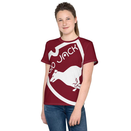 Youth crew neck t-shirt Logo 1 Deep Bordeaux W F GIO JACK