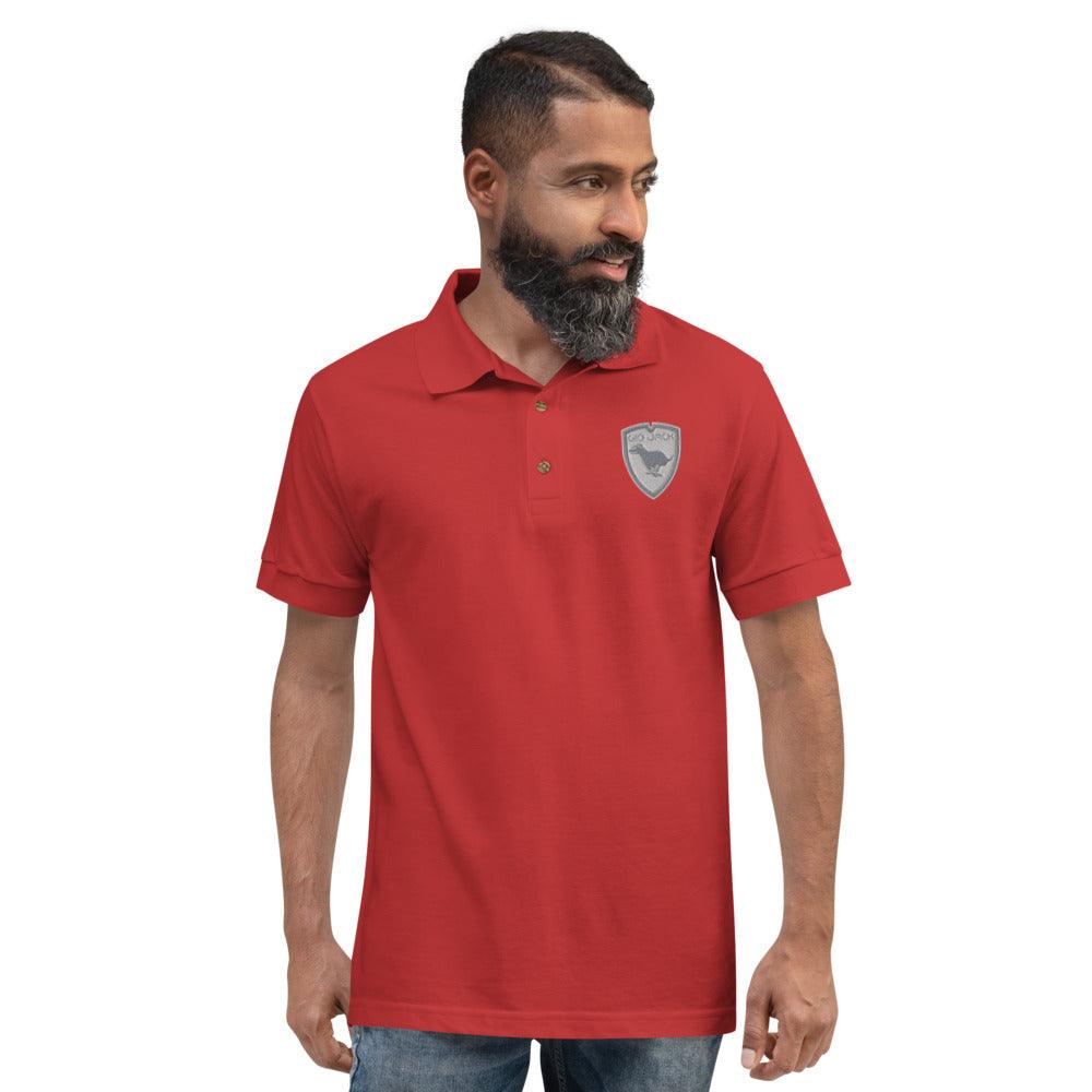 Polo Gio Jack Classic Embroidered Bicolor White Grey GIO JACK