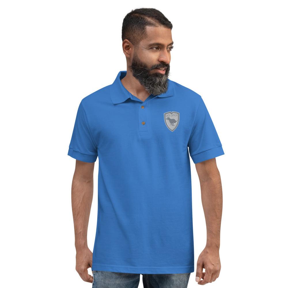Polo Gio Jack Classic Embroidered Bicolor White Grey GIO JACK