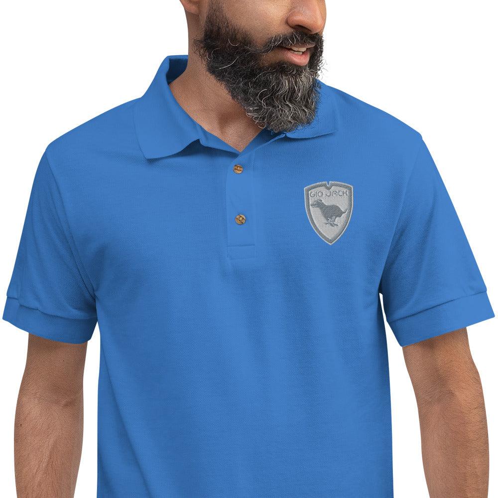 Polo Gio Jack Classic Embroidered Bicolor White Grey GIO JACK