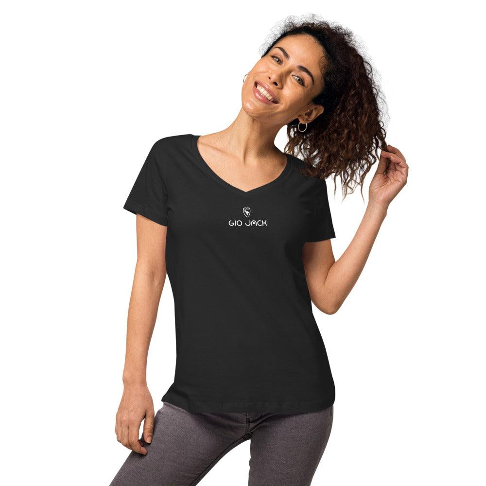 Women’s fitted V-Neck T-Shirt Logs 1 W GIO JACK