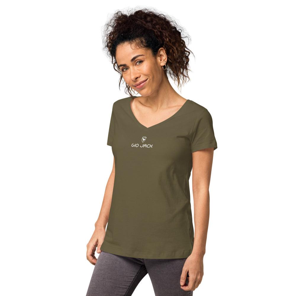 Women’s fitted V-Neck T-Shirt Logs 1 W GIO JACK