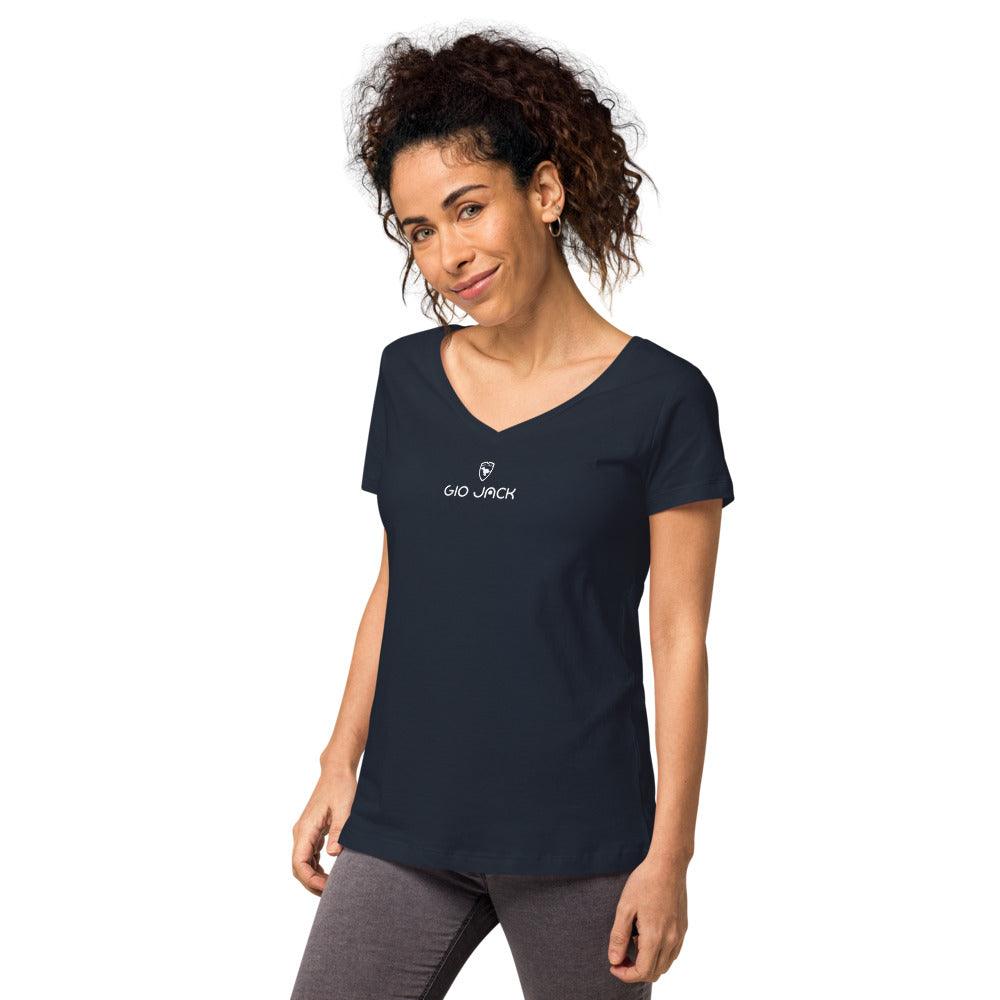 Women’s fitted V-Neck T-Shirt Logs 1 W GIO JACK