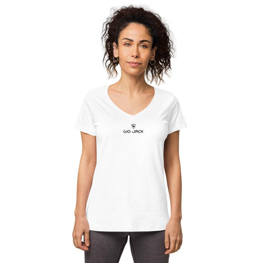 Women’s fitted V-Neck T-Shirt Logs 1 B GIO JACK
