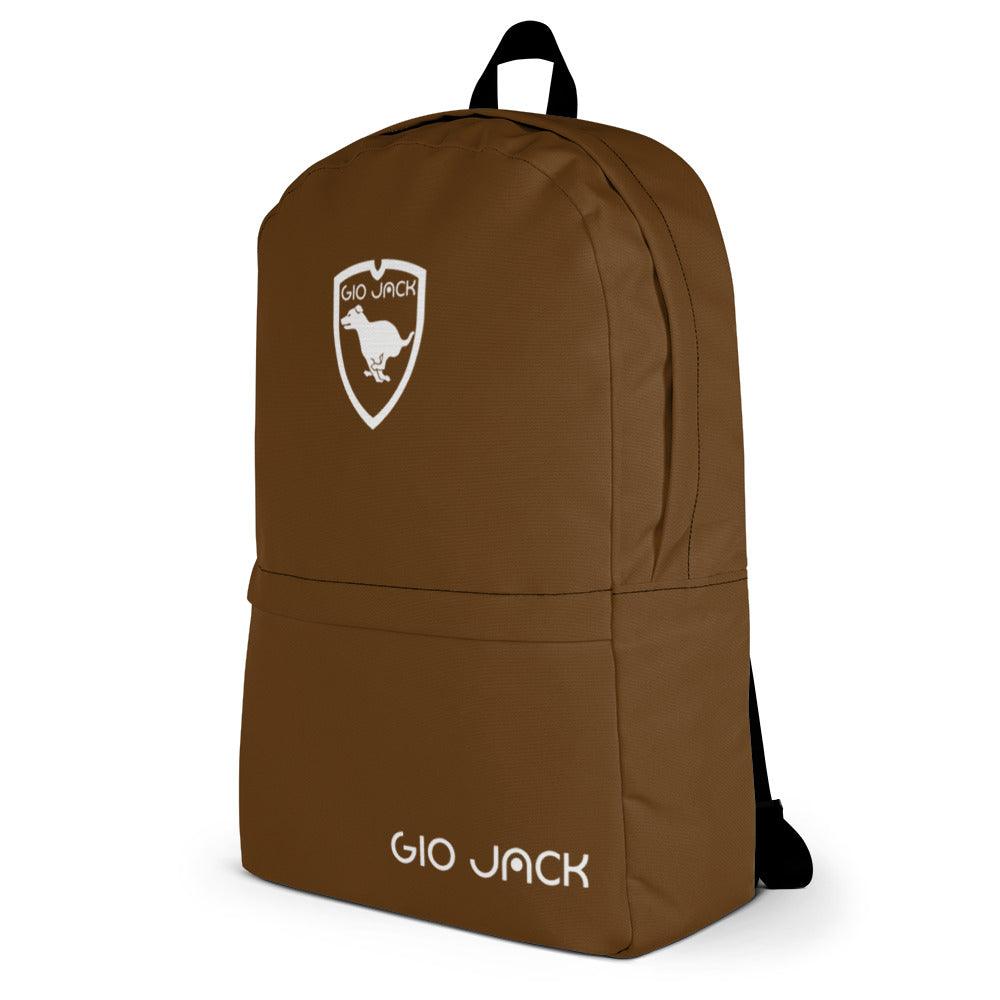 Backpack Zip Logo 1 Brown W F GIO JACK