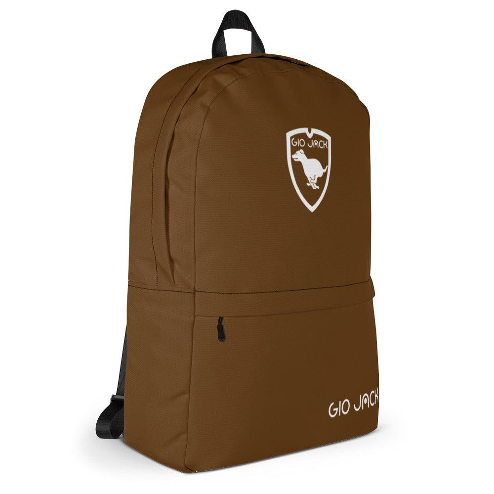 Backpack Zip Logo 1 Brown W F GIO JACK