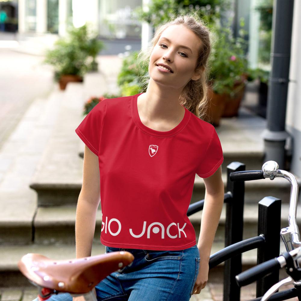 Crop Tee Logs 2 Red W FR GIO JACK