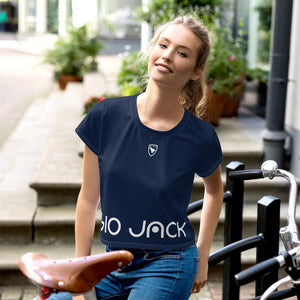 Crop Tee Logs 2 Navy W FR GIO JACK