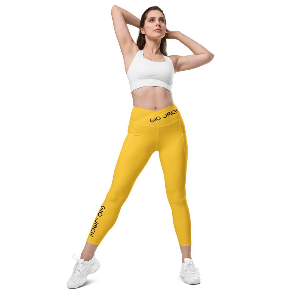 Crossover Leggins with pockets Logs 1 Yellow B FR GIO JACK