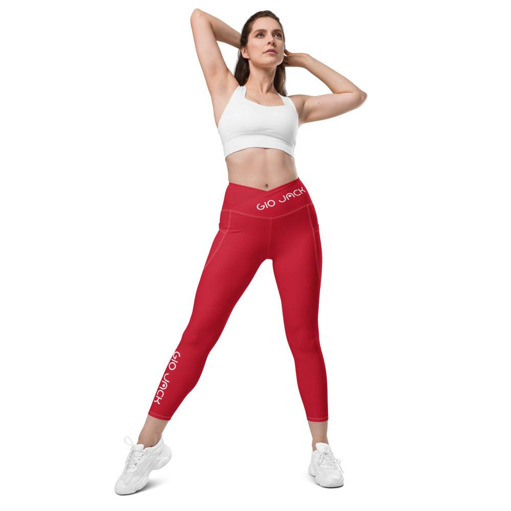 Crossover Leggins with pockets Logs 1 Red W FR GIO JACK