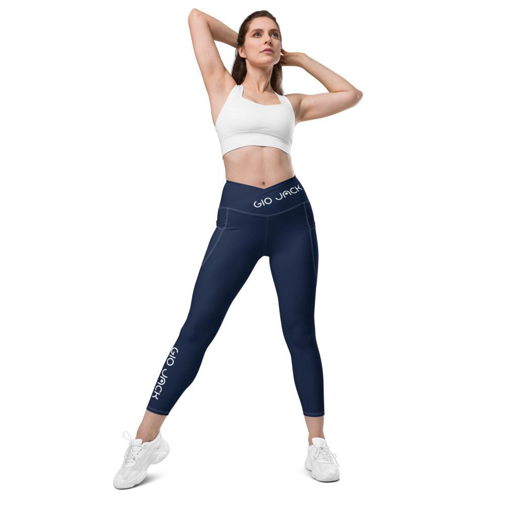 Crossover Leggins with pockets Logs 1 Navy W FR GIO JACK