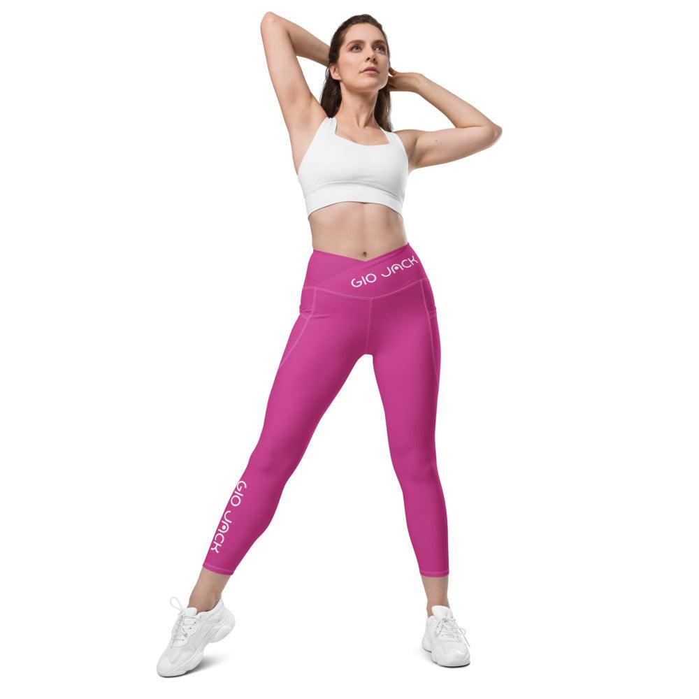 Crossover Leggins with pockets Logs 1 Deep Cherry W FR GIO JACK