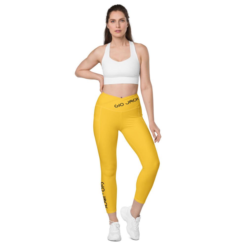 Crossover Leggins with pockets Logs 1 Yellow B FR GIO JACK