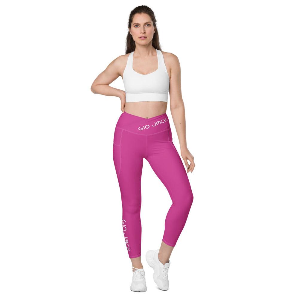 Crossover Leggins with pockets Logs 1 Deep Cherry W FR GIO JACK