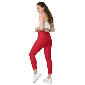 Crossover Leggins with pockets Logs 1 Red B FR GIO JACK
