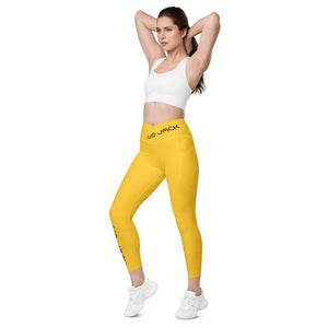 Crossover Leggins with pockets Logs 1 Yellow B FR GIO JACK