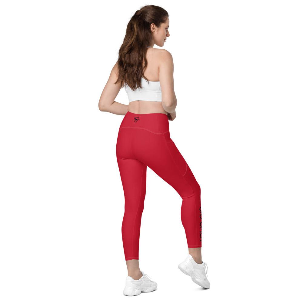 Crossover Leggins with pockets Logs 1 Red B FR GIO JACK