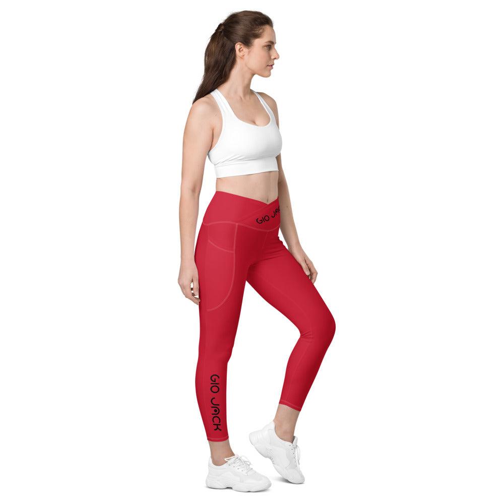 Crossover Leggins with pockets Logs 1 Red B FR GIO JACK