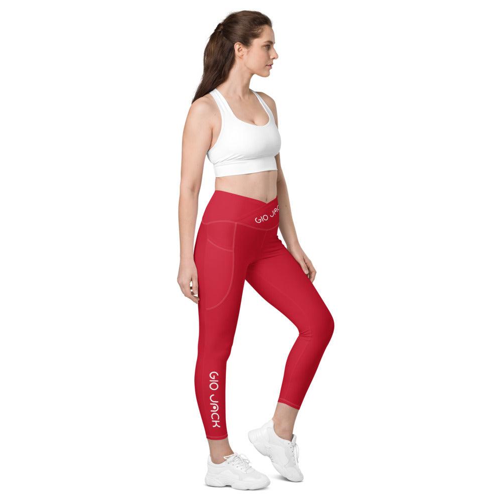Crossover Leggins with pockets Logs 1 Red W FR GIO JACK