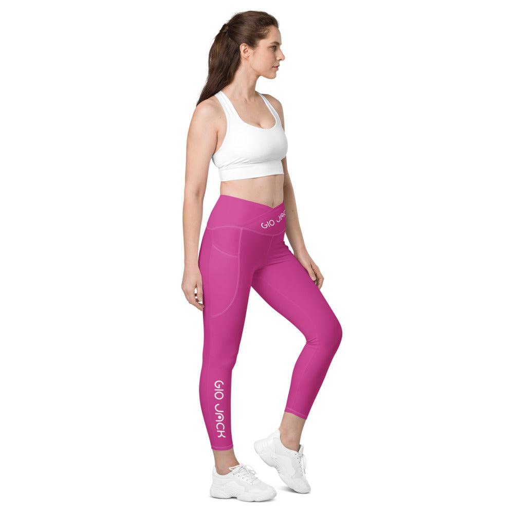 Crossover Leggins with pockets Logs 1 Deep Cherry W FR GIO JACK
