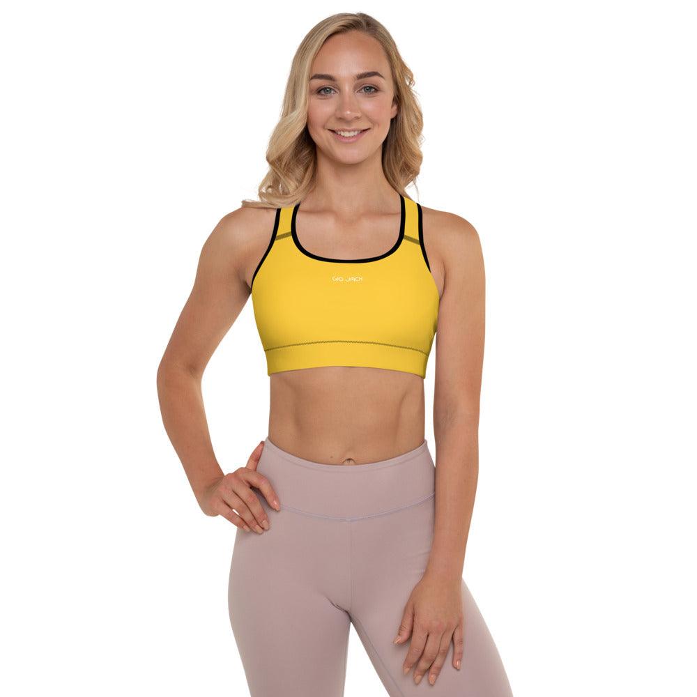 Padded Sports Bra Logs Yellow W FR GIO JACK