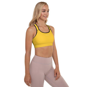 Padded Sports Bra Logs Yellow W FR GIO JACK