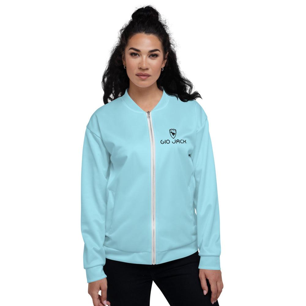 Unisex Bomber Jacket Wom Blizzard Blue Logs B F GIO JACK
