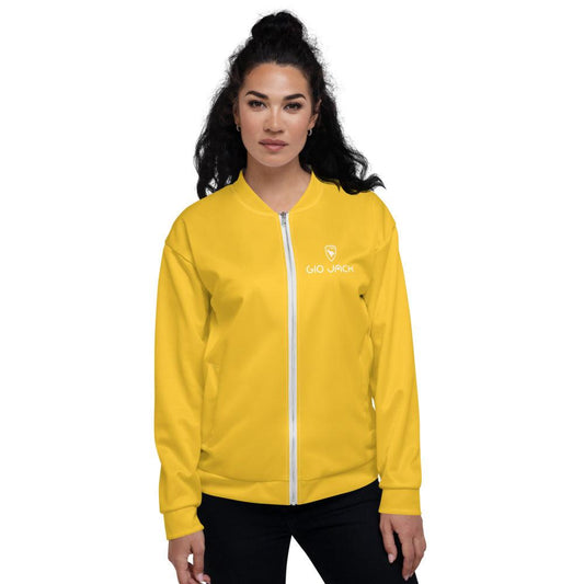 Unisex Bomber Jacket Wom Logs Yellow W F GIO JACK