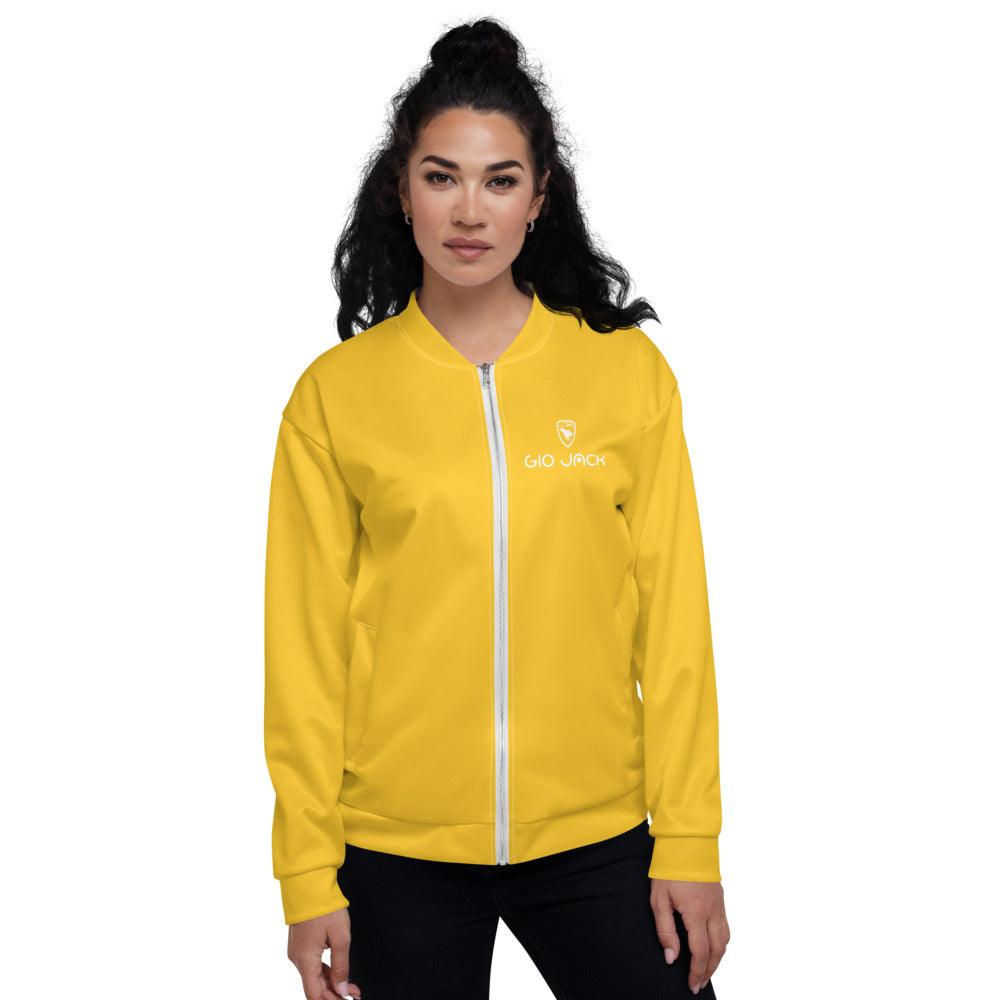 Unisex Bomber Jacket Wom Logs Yellow W F GIO JACK