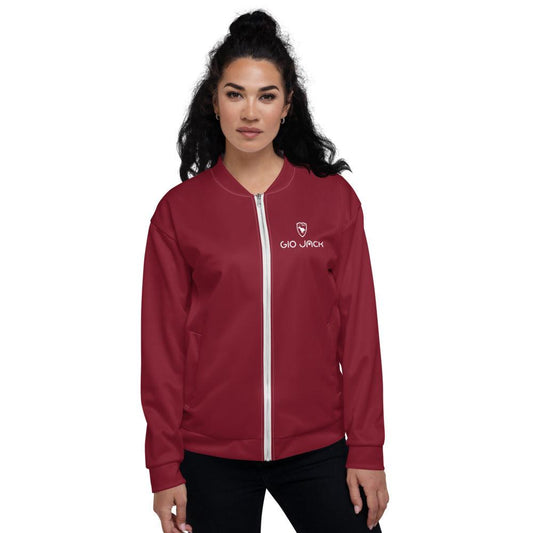 Unisex Bomber Jacket Wom Logs Bordeaux W F GIO JACK