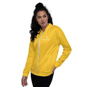 Unisex Bomber Jacket Wom Logs Yellow W F GIO JACK
