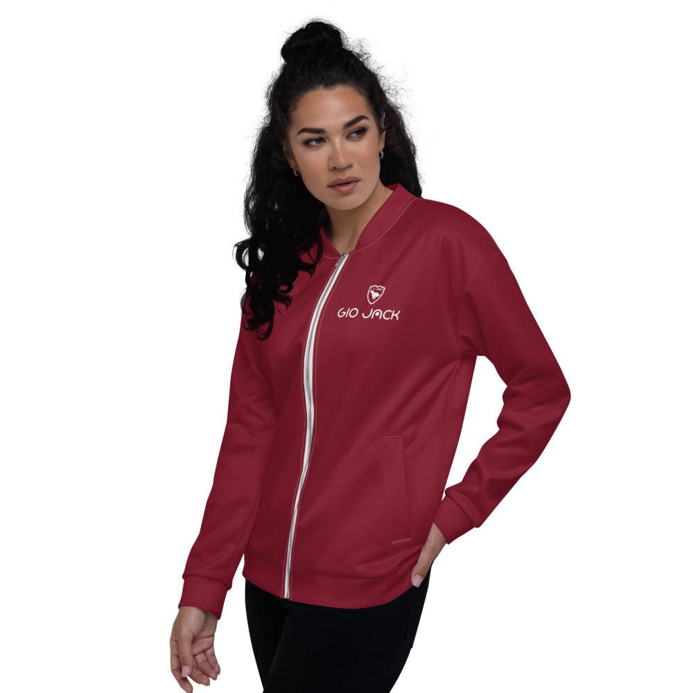 Unisex Bomber Jacket Wom Logs Bordeaux W F GIO JACK