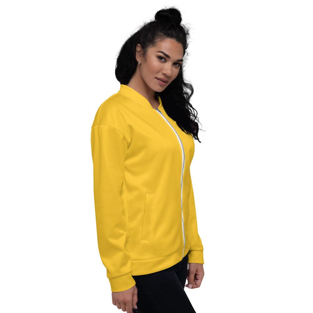 Unisex Bomber Jacket Wom Yellow Logs B F GIO JACK