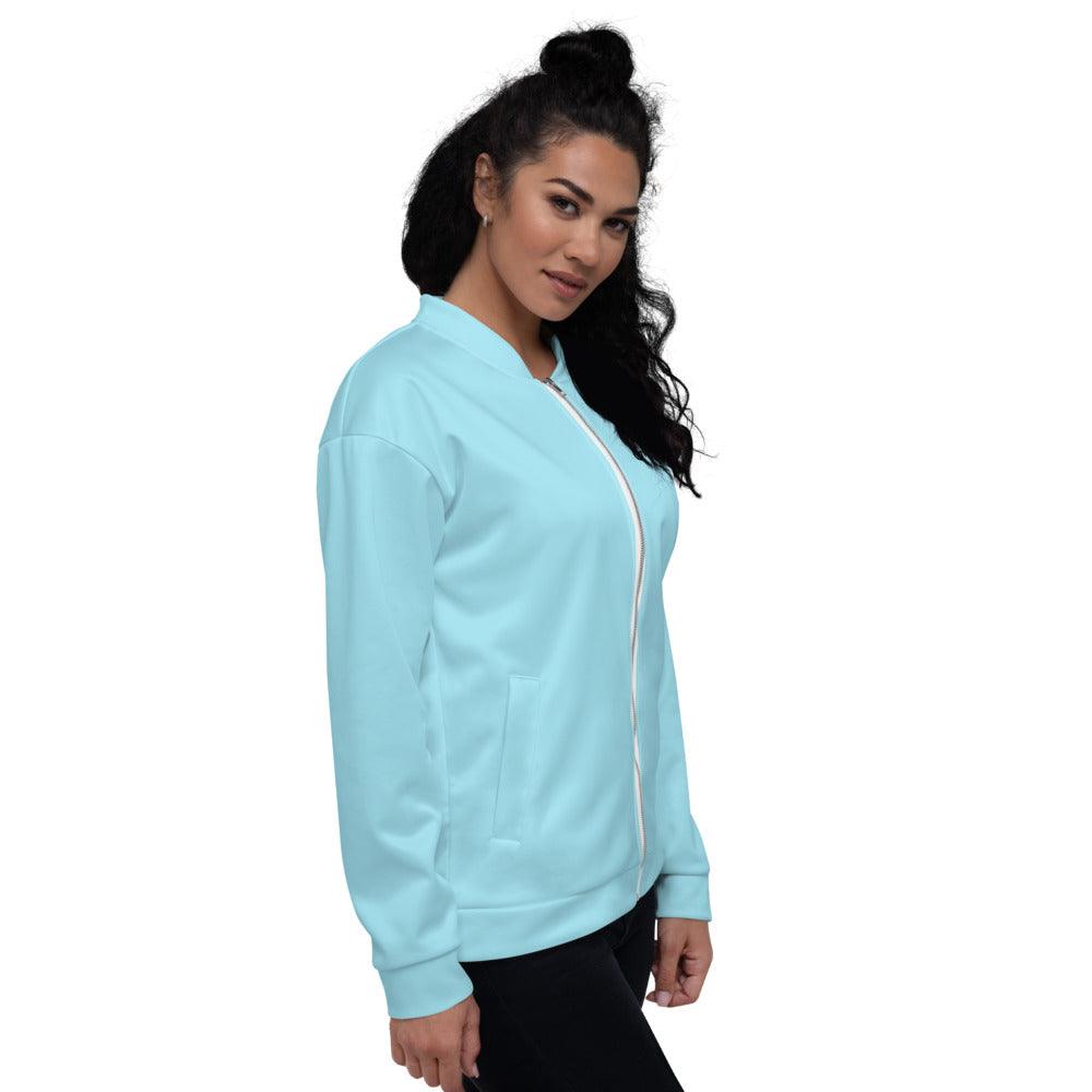 Unisex Bomber Jacket Wom Blizzard Blue Logs B F GIO JACK