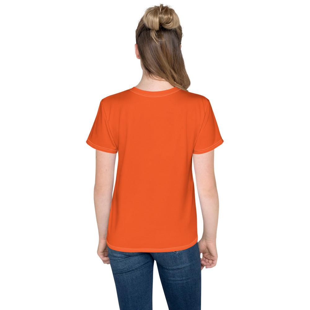 Youth crew neck t-shirt Logo 1 Out Orange B F GIO JACK